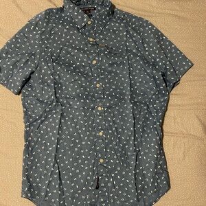 Michael Kors Navy Floral Button Down Shirt